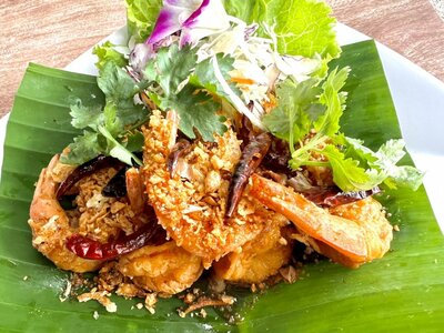กุ้งราดซอสมะขาม